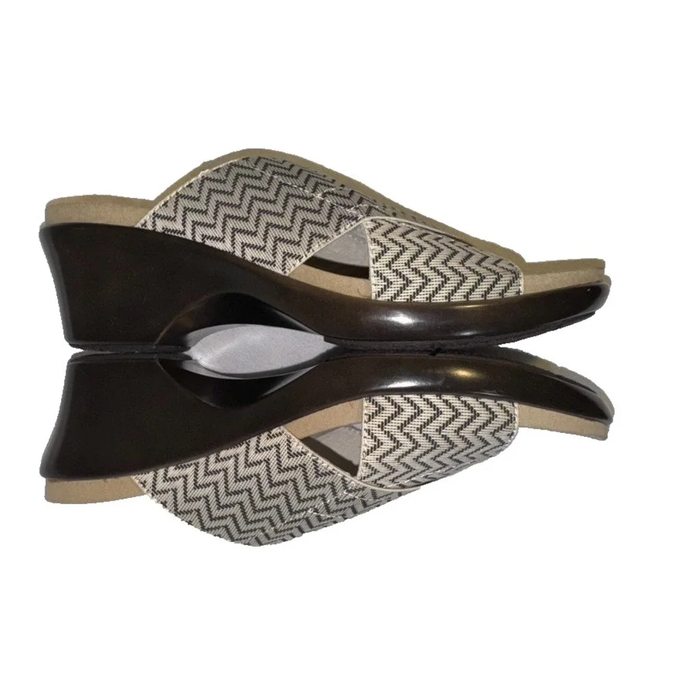 Raffini Nolce Natural Multicolor Slide Sandals Size 9.5 US / 40 EUR